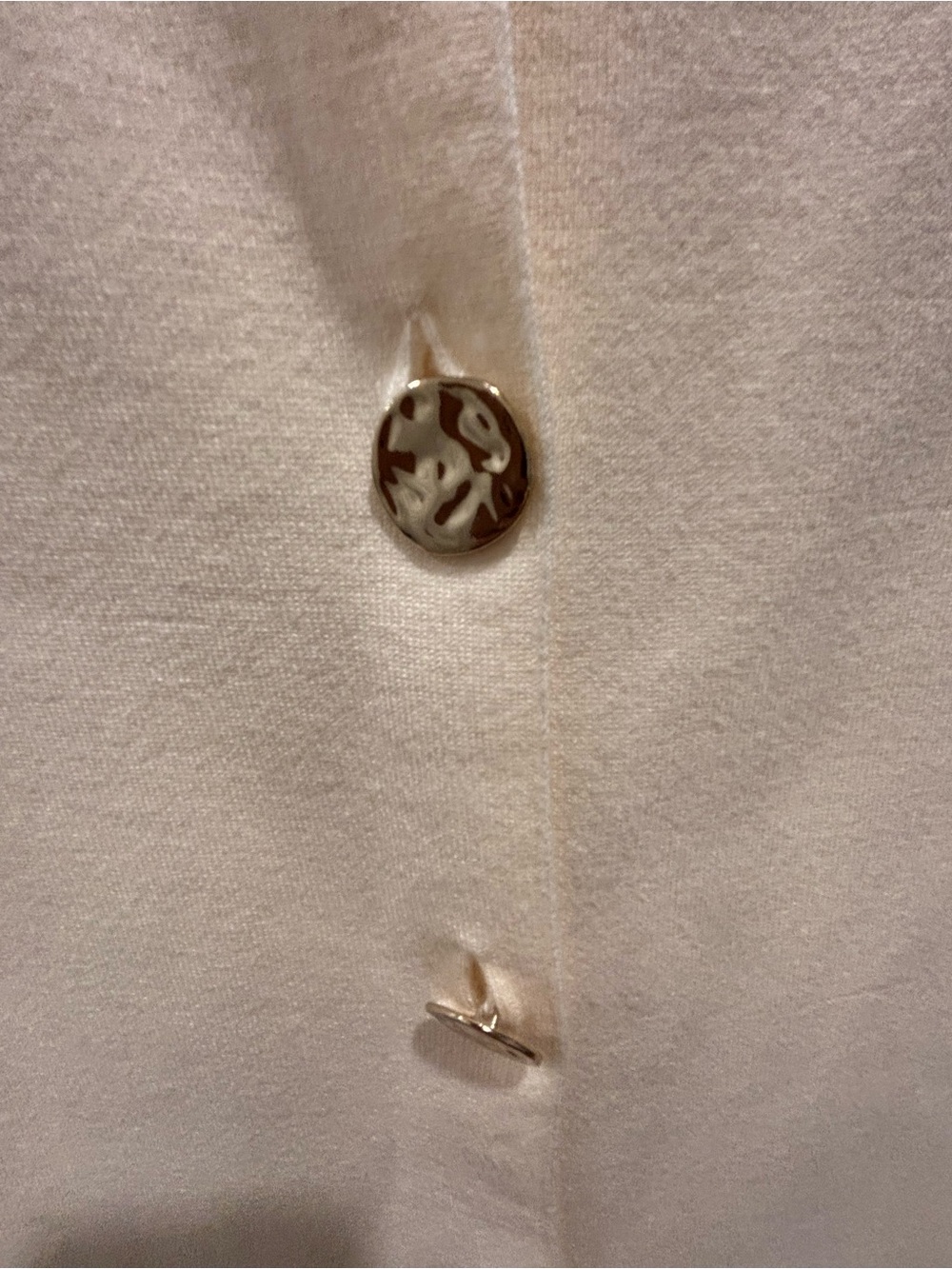 LOFT Cream Button-Front Sleeveless Knit Shell - Picture 9 of 10